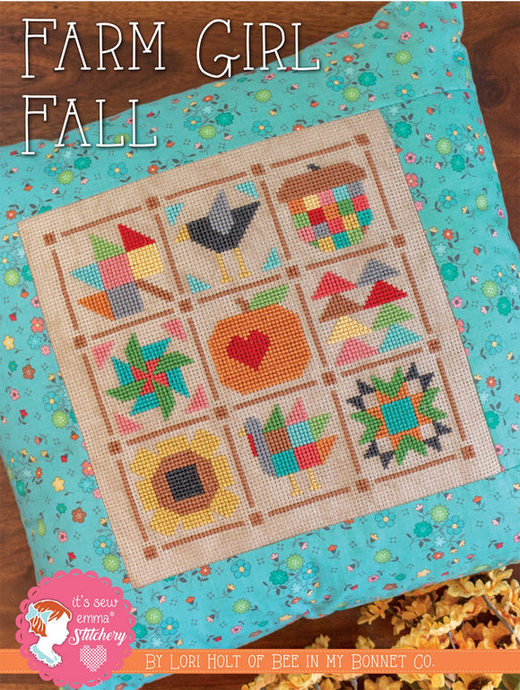 Farm Girl Fall Cross Stitch Kit