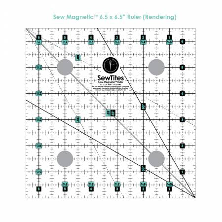 Pre-Order Sew Magnetic 6-1/2in x 6-1/2in Ruler - Right-Handed