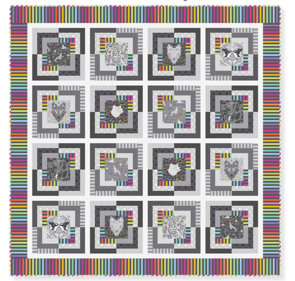 PRE-ORDER Cool Vibrations Quilt Kit featuring Graywork