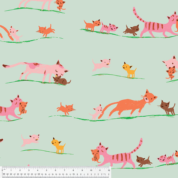 heather ross tiger lily Heather Ross Mint Marching Kittens Winterfleece – Strawberry Quiltcake