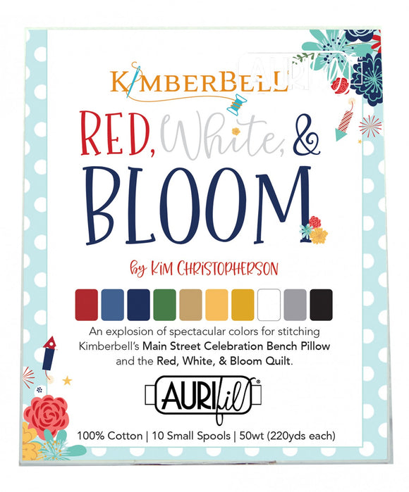Kimberbell Designs Red White & Bloom Aurifil Thread Collection