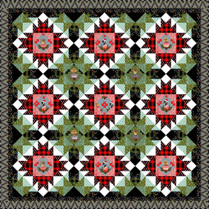 Merry and Bright Quilt Kit featuring Holiday Homies Flannel by Tula Pink