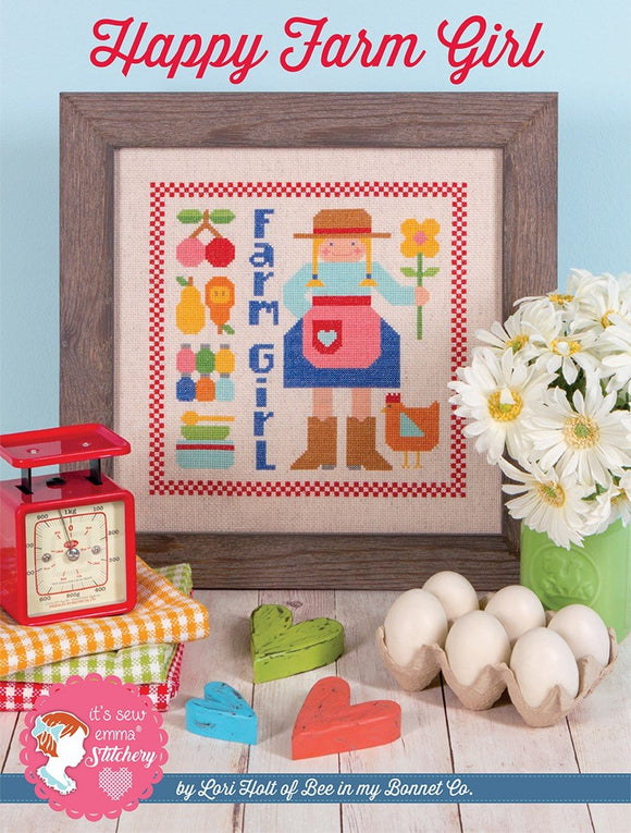 Happy Farm Girl Cross Stitch Set