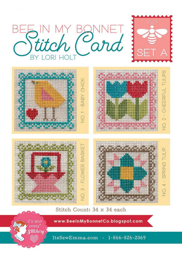 Bee In My Bonnet Stitch Cards Set A by Lori Holt