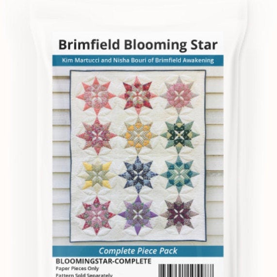 NEW Blooming Star Quilt Complete Paper Piece Set by Brimfield Awakening