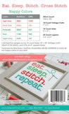 Eat Sleep Stitch Repeat Cross Stitch Pattern by Lori Holt