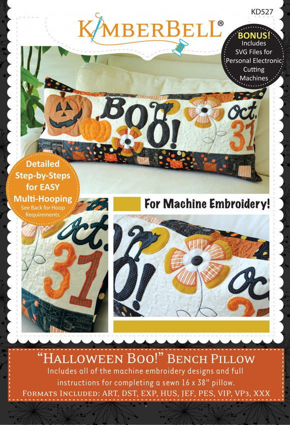 Halloween Boo! Bench Pillow Machine Embroidery CD by Kimberbell Designs