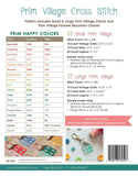 Prim Village Cross Stitch Pattern and Enamel KeyChain Charm