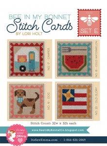 Bee In My Bonnet Stitch Cards Set E by Lori Holt