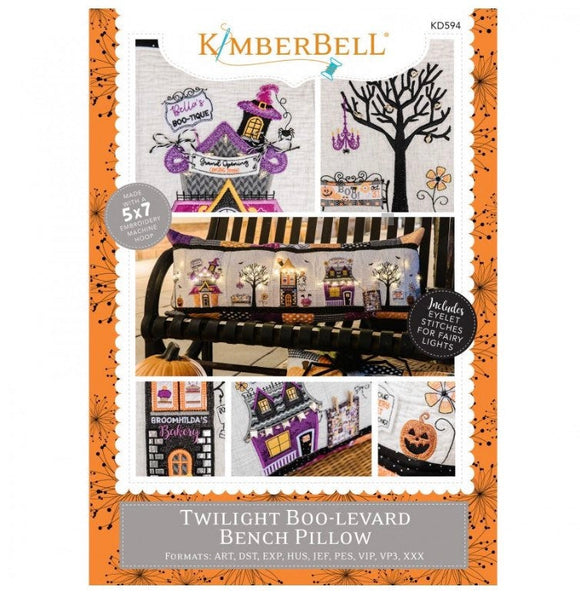 Twilight Boo-Levard Bench Pillow Machine Embroidery Pattern CD by KimberBell