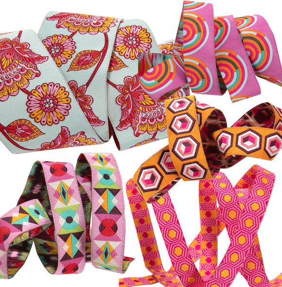 Tula Pink Strawberry Designer Ribbon Pack